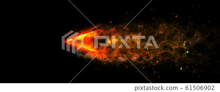 An abstract fire arrow that moves through the darkness at tremendous speed An abstract fire arrow that moves through the darkness at tremendous speed 61506902