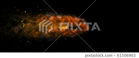 An abstract fire arrow that moves through the darkness at tremendous speed An abstract fire arrow that moves through the darkness at tremendous speed 61506903