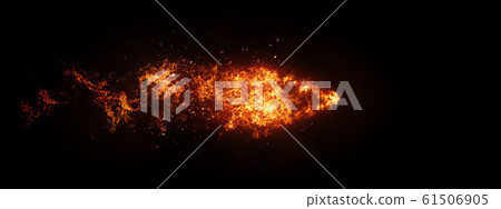 An abstract fire arrow that moves through the darkness at tremendous speed An abstract fire arrow that moves through the darkness at tremendous speed 61506905