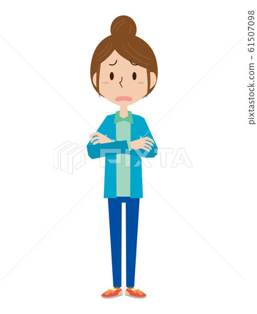 Whole body, arms, woman, housewife, mother, facial expression, pose Whole body, arms, woman, housewife, mother, facial expression, pose 61507098