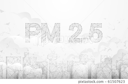 Pollution PM2.5 in the capital city. Toxic haze in the city. Vector illustration 61507623