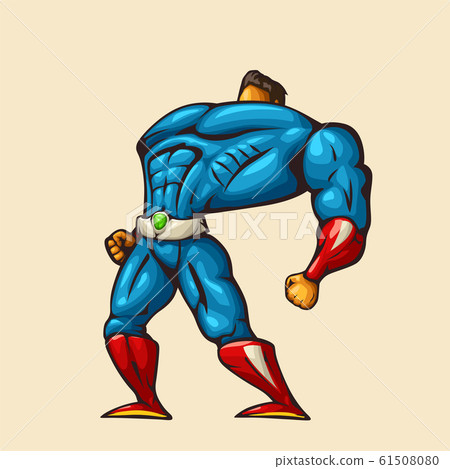 hero in epic pose on white 61508080