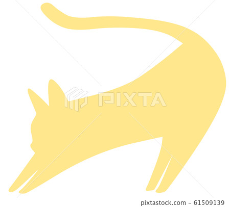 貓生長（剪影，淡黃色） 61509139