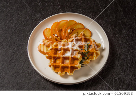 Waffles of Dutch, French and Belgian foods 61509198