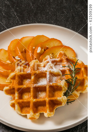 Waffles of Dutch, French and Belgian foods 61509199