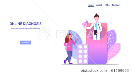 doctor giving medications pills to woman patient online medical consultation assistance by internet healthcare concept smartphone screen mobile app horizontal copy space doctor giving medications pills to woman patient online medical consultation assistance by internet healthcare concept smartphone screen mobile app horizontal copy space 61509693