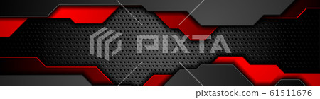 Red and black futuristic elements on dark 61511676