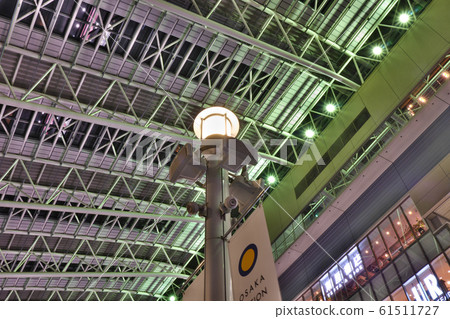 Street lights in the space-time square and the large roof of Osaka Station Street lights in the space-time square and the large roof of Osaka Station 61511727