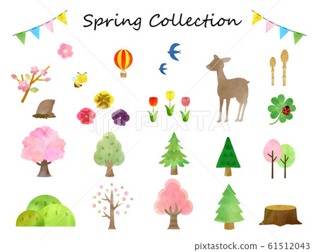 Spring Watercolor Illustration Material - Stock Illustration [61512043 