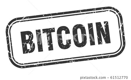 bitcoin stamp. bitcoin square grunge black sign - Stock Illustration ...