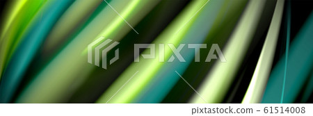 Silk and smooth flow wave poster design. Color waves, liquid style lines and shapes in black color background Silk and smooth flow wave poster design. Color waves, liquid style lines and shapes in black color background 61514008