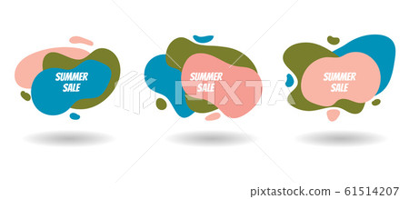 Summer sale posters with liquid color geometric shapes 61514207