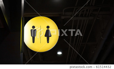 Circle lightbox restroom signage hang on wall Circle lightbox restroom signage hang on wall 61514432
