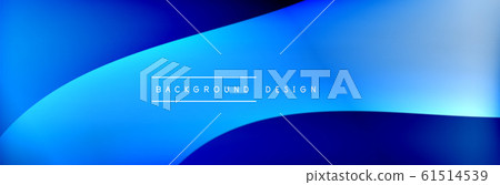 Flowing waves with 3d shadow effects and fluid gradients. Dynamic trendy abstract background. Vector Illustration 61514539