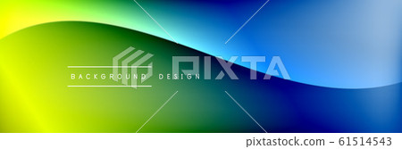 Flowing waves with 3d shadow effects and fluid gradients. Dynamic trendy abstract background. Vector Illustration Flowing waves with 3d shadow effects and fluid gradients. Dynamic trendy abstract background. Vector Illustration 61514543
