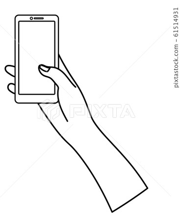 手拿著智能手機的屏幕 61514931