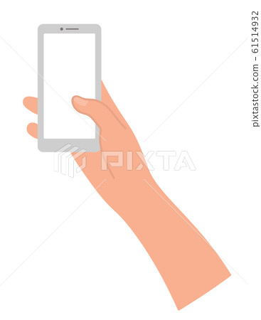 Hand holding screen with smartphone 61514932