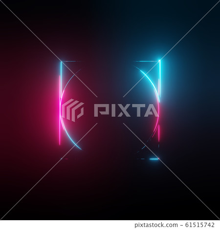 Neon light circle and square frames 61515742