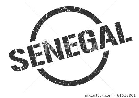 Senegal stamp. Senegal grunge round isolated sign 61515801