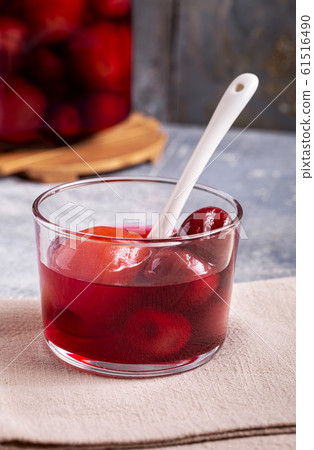 Homemade apricot and cherry compote 61516490
