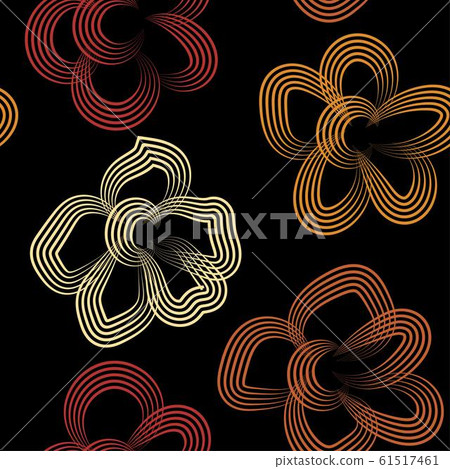 Abstract flowers for fabric design. Decorative 61517461