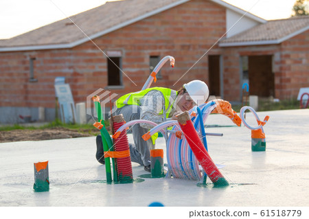 Building Inspector Looking House Construction Project Building Inspector Looking House Construction Project 61518779