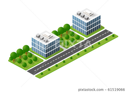 The isometric city with skyscraper from - Stock Illustration [61519066 ...