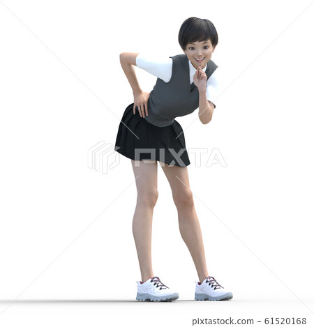 Student, posing, perming3DCG illustration material Student, posing, perming3DCG illustration material 61520168