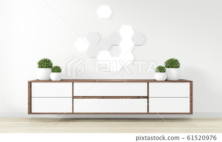 Cabinet Wooden design in modern empty room Cabinet Wooden design in modern empty room 61520976