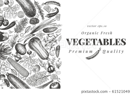 Vegetables hand drawn vector illustration. Retro Vegetables hand drawn vector illustration. Retro 61521049