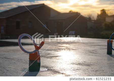 Building House Construction Project, foundation and pipes 61521233