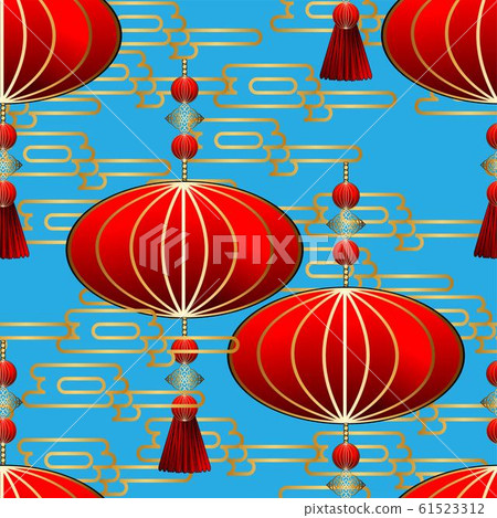 Modern abstract pattern with chinese lantern. Modern abstract pattern with chinese lantern. 61523312