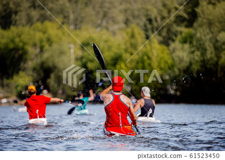 back group kayaker athletes 61523450