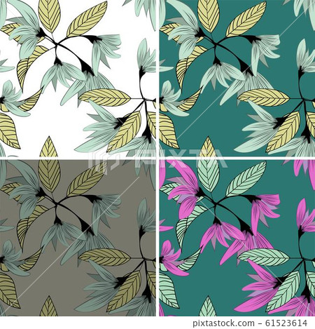 Flowers in abstract style on colorful background. Flowers in abstract style on colorful background. 61523614