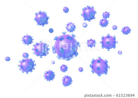冠狀病毒白色背景（計算機圖形）的插圖 61523694
