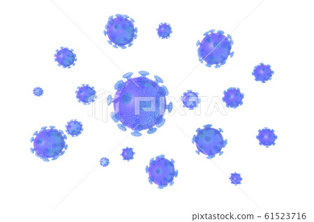 冠狀病毒白色背景（計算機圖形）的插圖 61523716