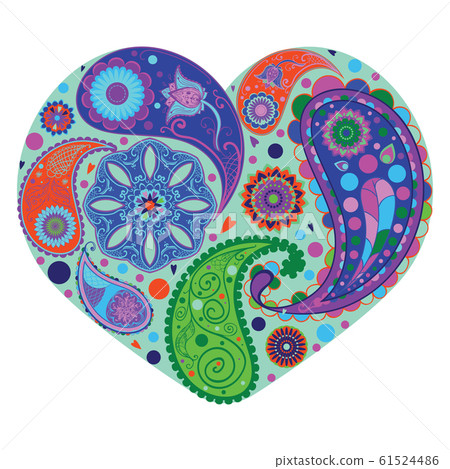 Paisley heart design 61524486