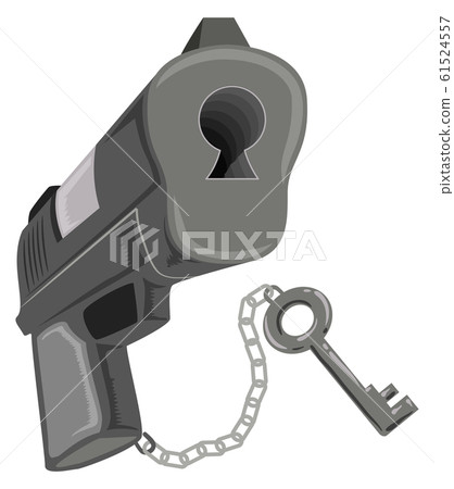Gun Safety Lock Illustration - Stock Illustration [61524557] - PIXTA