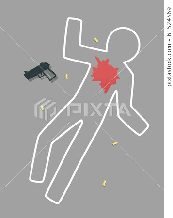 Chalk Line Gun Shot Illustration Chalk Line Gun Shot Illustration 61524569