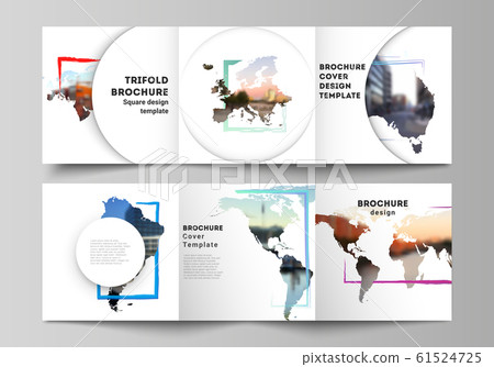 Vector Layout Of Square Format Cover Templates Stock Illustration