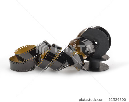 Curved spiral of a 35mm strip film and his strong Curved spiral of a 35mm strip film and his strong 61524800
