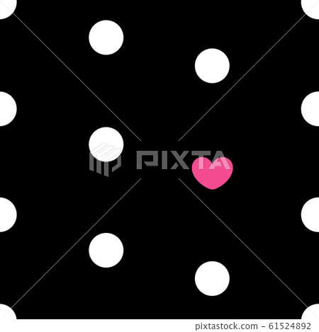 點無縫模式黑色和白色粉紅色的心 61524892