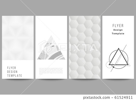 The minimalistic vector illustration of the editable layout of flyer, banner design templates. Abstract geometric triangle design background using different triangular style patterns. The minimalistic vector illustration of the editable layout of flyer, banner design templates. Abstract geometric triangle design background using different triangular style patterns. 61524911
