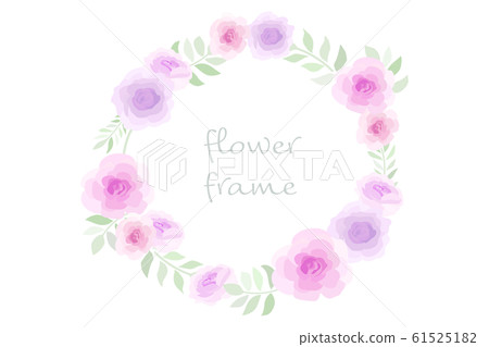 Purple and pink flower wreath 61525182