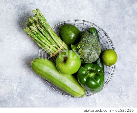 fresh green vegetables and fruits fresh green vegetables and fruits 61525236