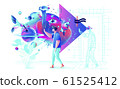 Abstract Xtreme colorful illustration VR technology man gamer cyberpower virtual reality 61525412