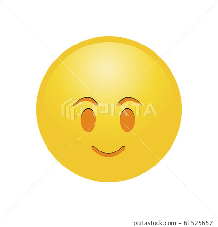 Happy yellow smile emotion reaction symbol icon Happy yellow smile emotion reaction symbol icon 61525657