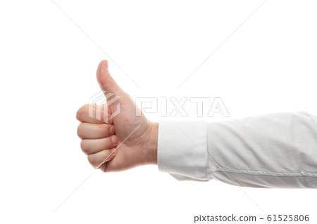 Man hands, good or like gesture isolated on white Man hands, good or like gesture isolated on white 61525806