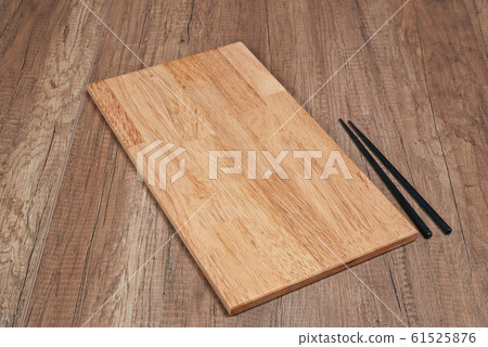 Elegant wooden tray on textured table Elegant wooden tray on textured table 61525876