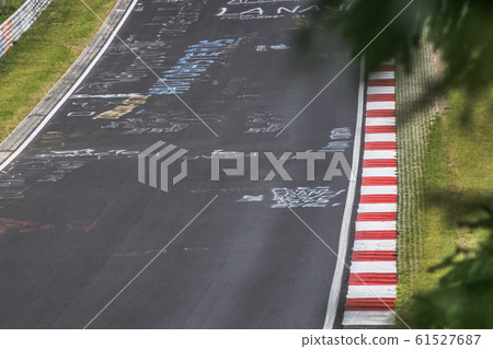 Realistic european race track, germany, frontal view 61527687
